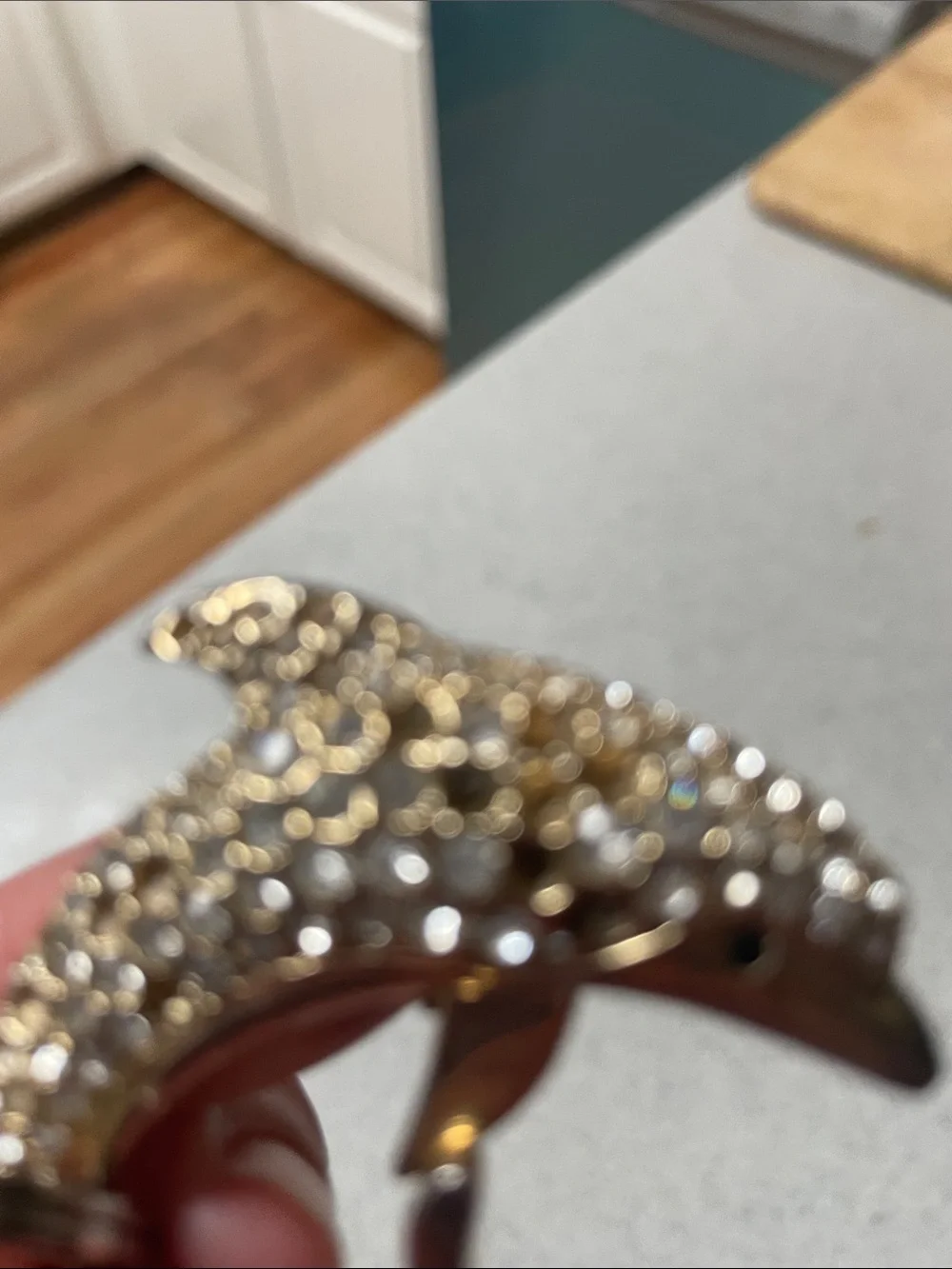 Judith leiber Crystal Dolphin Key fob in Gold